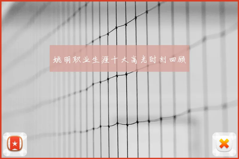 姚明职业生涯十大高光时刻回顾